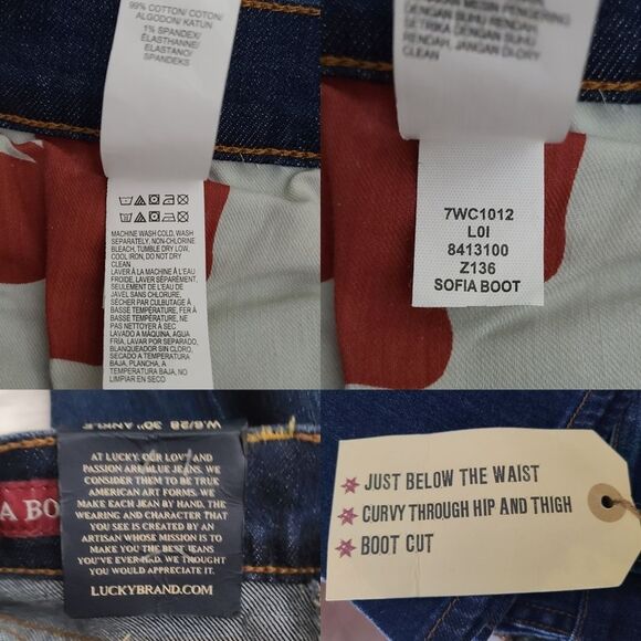 NWT|Lucky Brand Sofia Blue Denim Boot Jeans, 6/28 - Picture 7 of 8